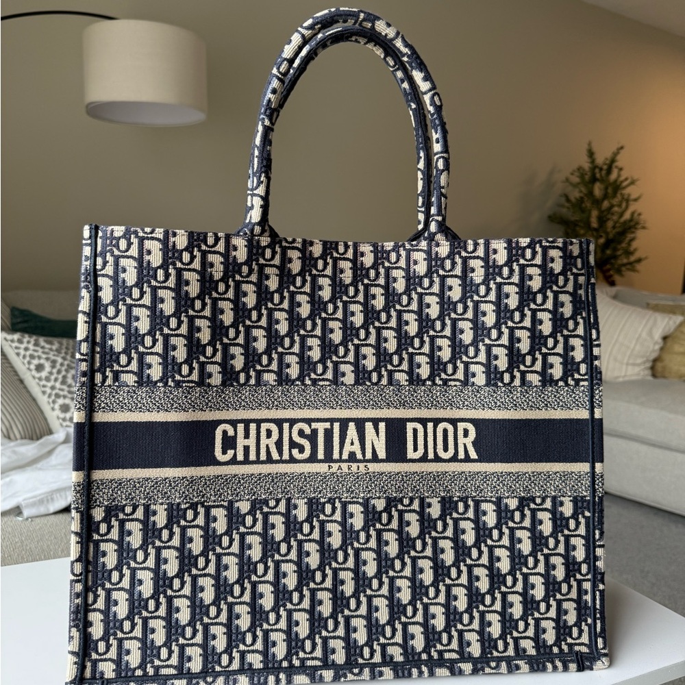 Dior Blue and Cream Tote Bag
